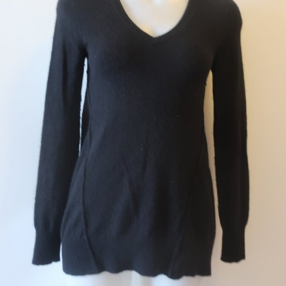 Womens Scoop NYC Black V-Neck Cashmere Knit Sweater S * - Picture 6 of 14